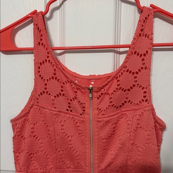 Coral Sleeveless Eyelet Dress - Picture 5 of 6